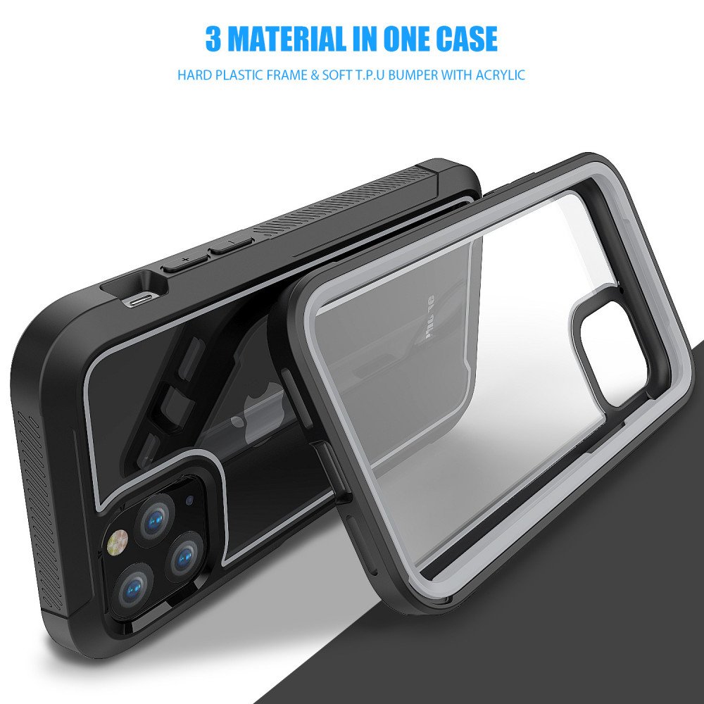 Wholesale iPhone 11 (6.1in) Clear Dual Defense Case (Red)